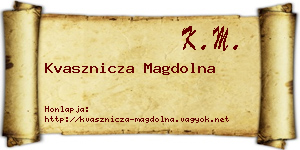 Kvasznicza Magdolna névjegykártya